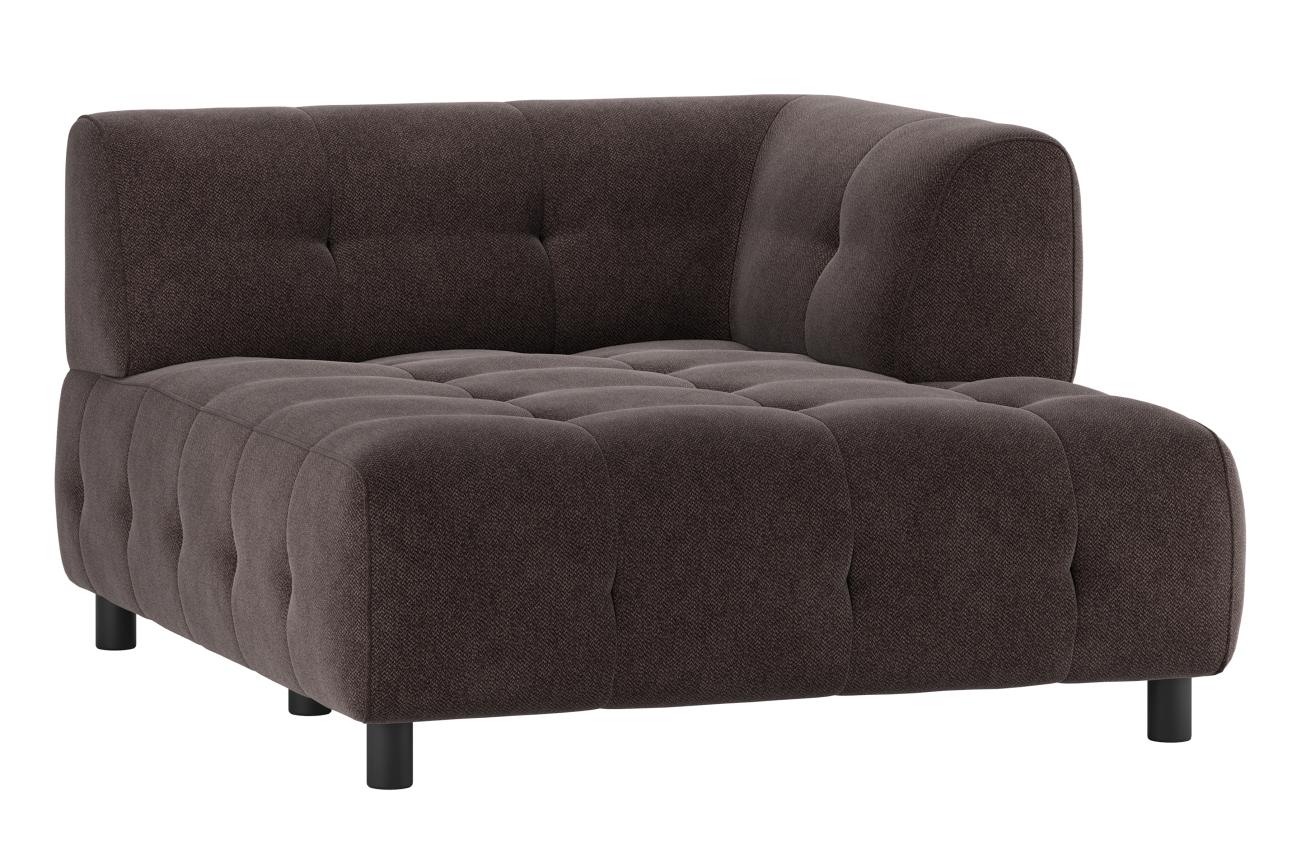 Modulsofa Louis Chaiselongue aus gewebten Stoff Rechts, Braun