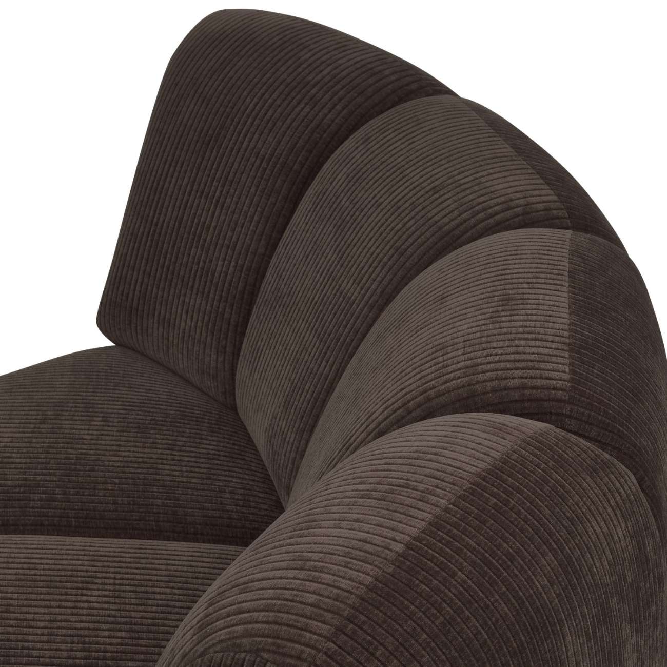 Modulsofa Mojo Flachcord Eck-Element, Braun