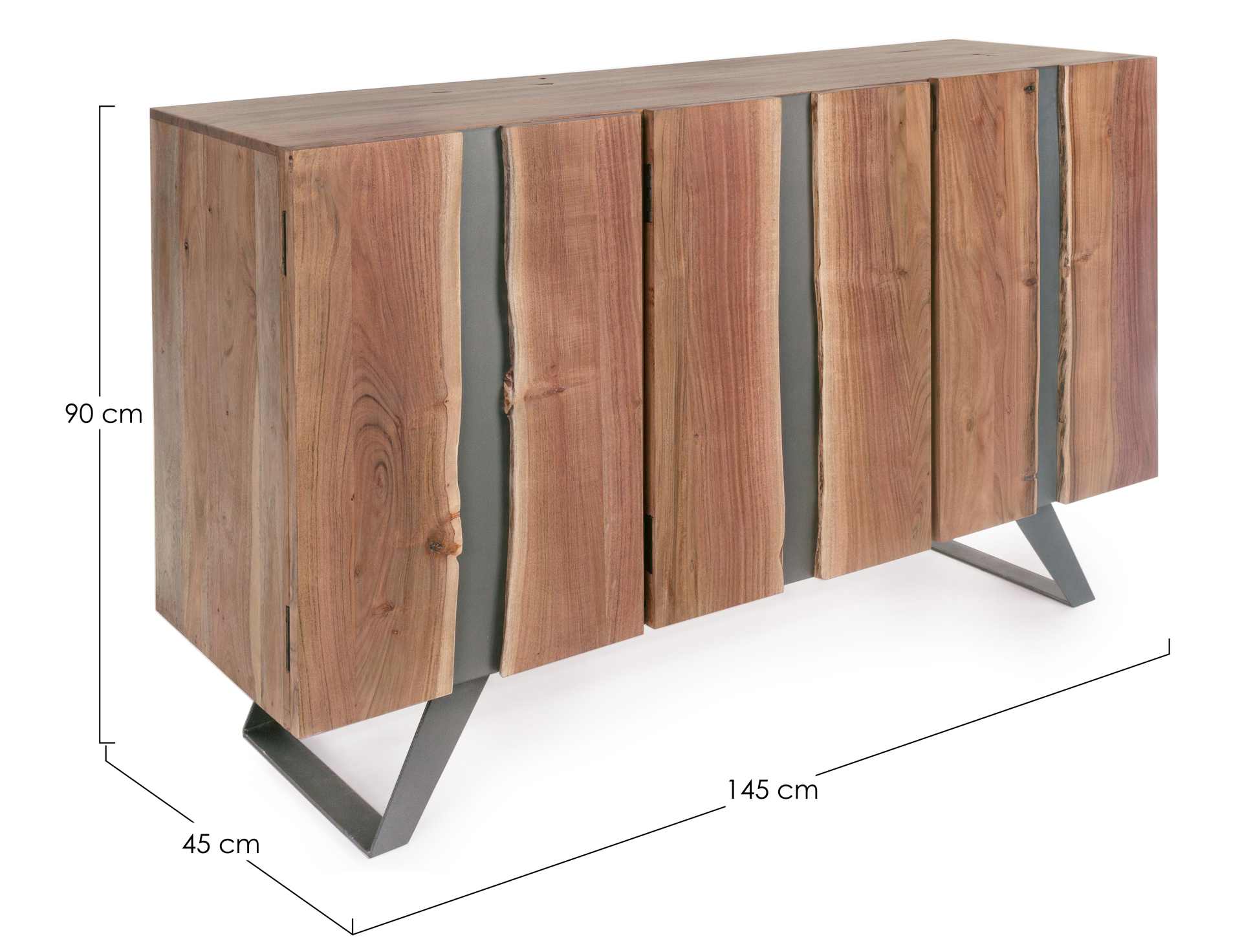 Sideboard Aron aus Akazienholz, 145 cm