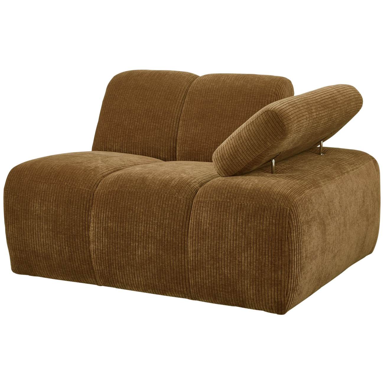 Modulsofa Mojo Flachcord 1er Arm-Rechts, Honiggelb