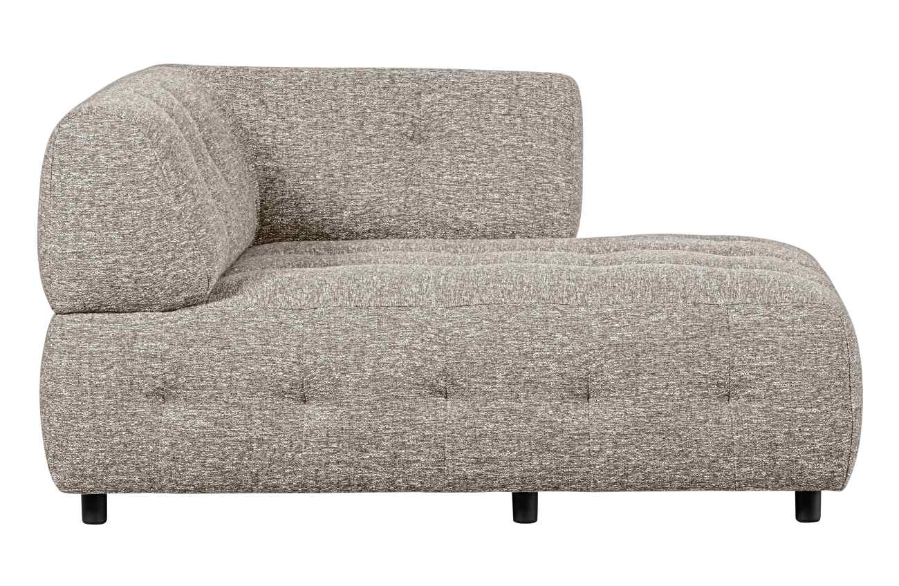 Modulsofa Louis Chaiselongue aus grobmaschigen Stoff Rechts, Hellgrau