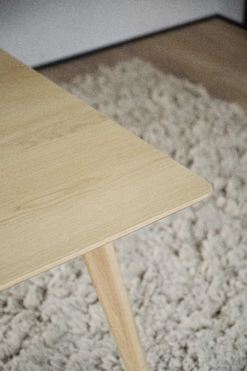 Esstisch Yumi Rechteckig 190x90cm, MDF Eiche Natur