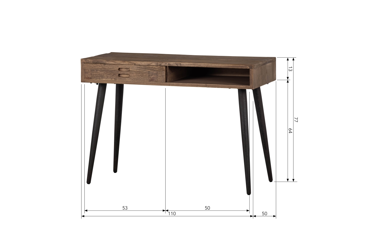 Schreibtisch Maddox aus recyceltem Holz, 110x77 cm