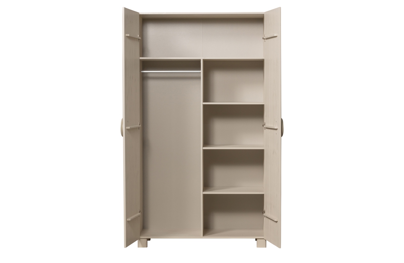 Kleiderschrank Noah aus Kiefernholz, Beige