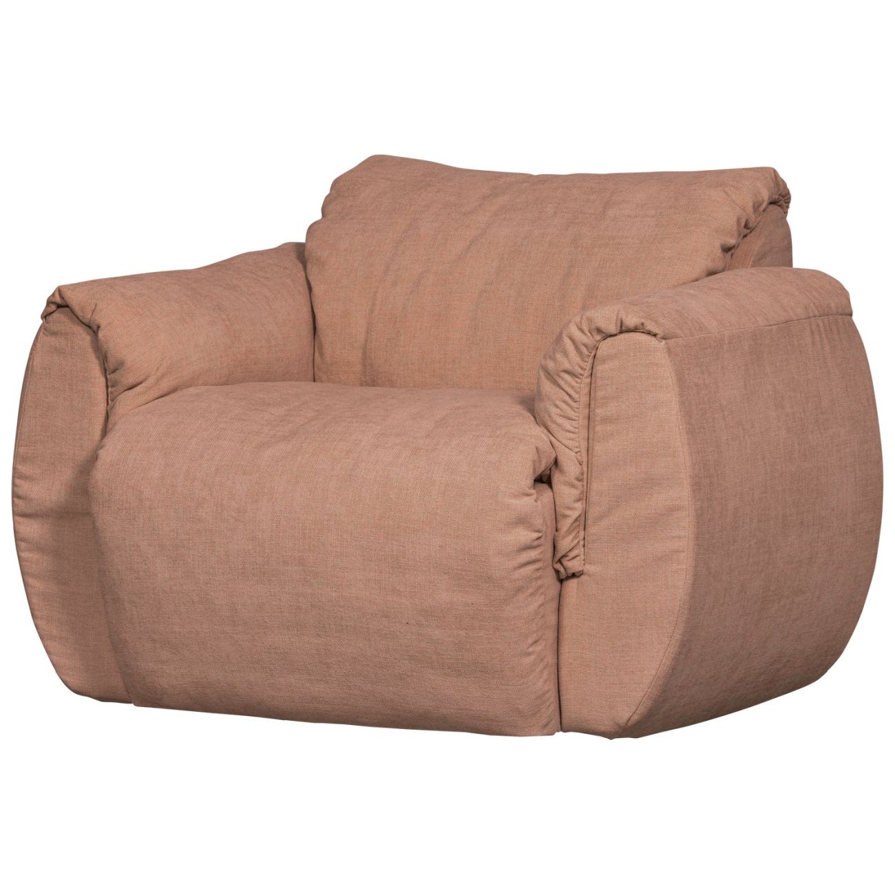 Drehsessel Baggy aus Chenille-Stoff, Altrosa