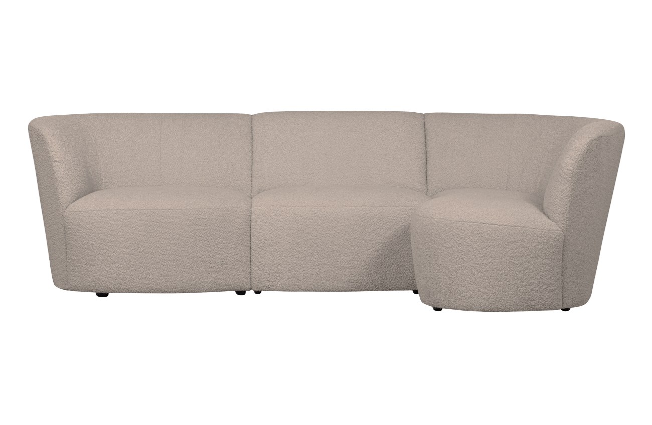 Ecksofa Coco aus Boucle-Stoff Rechts, Sand