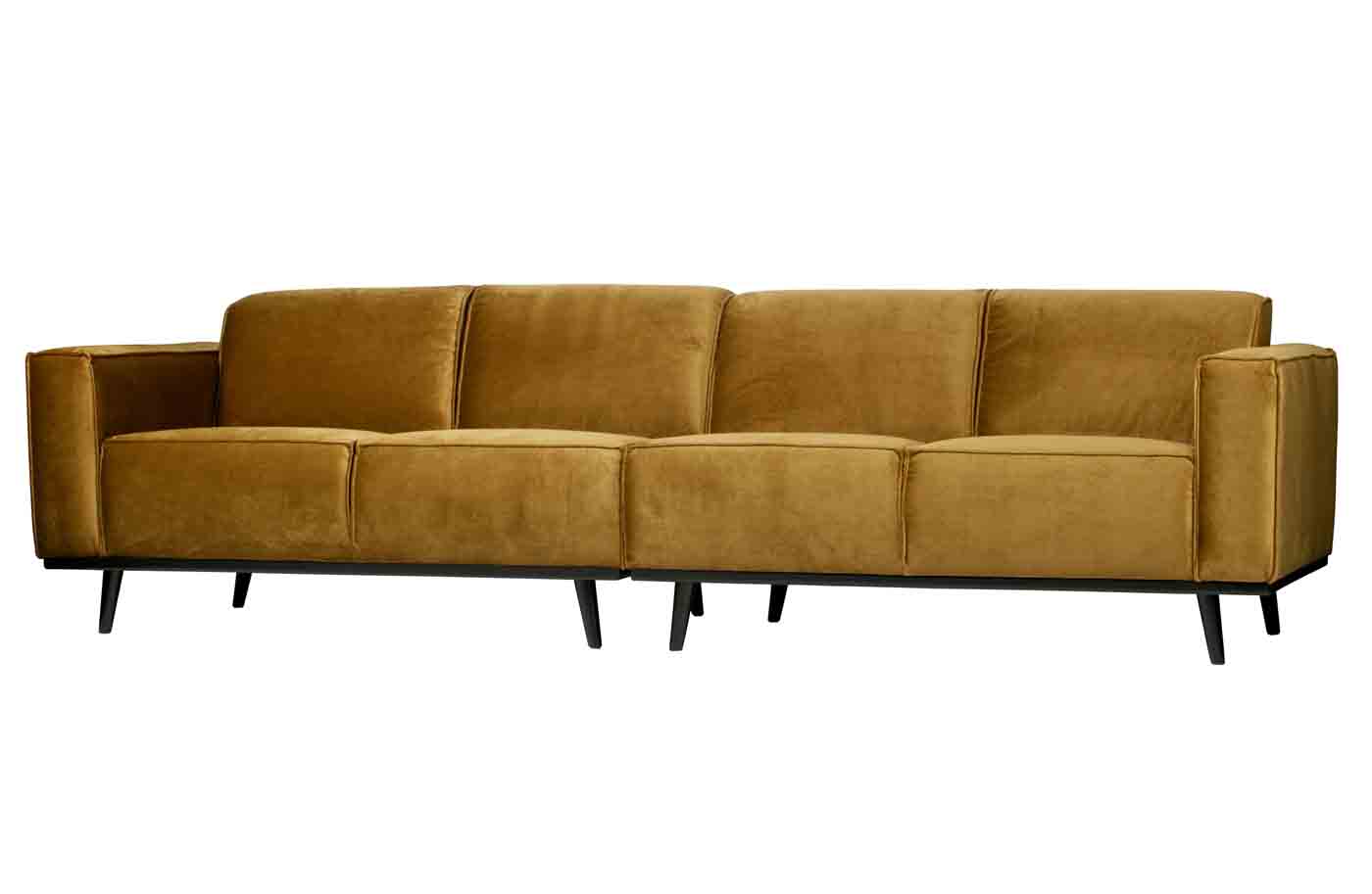 Bigsofa Statement Samt, 280cm Honig Gelb