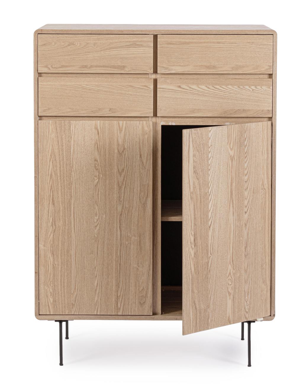 Highboard Widald aus Eschenholz, Natur