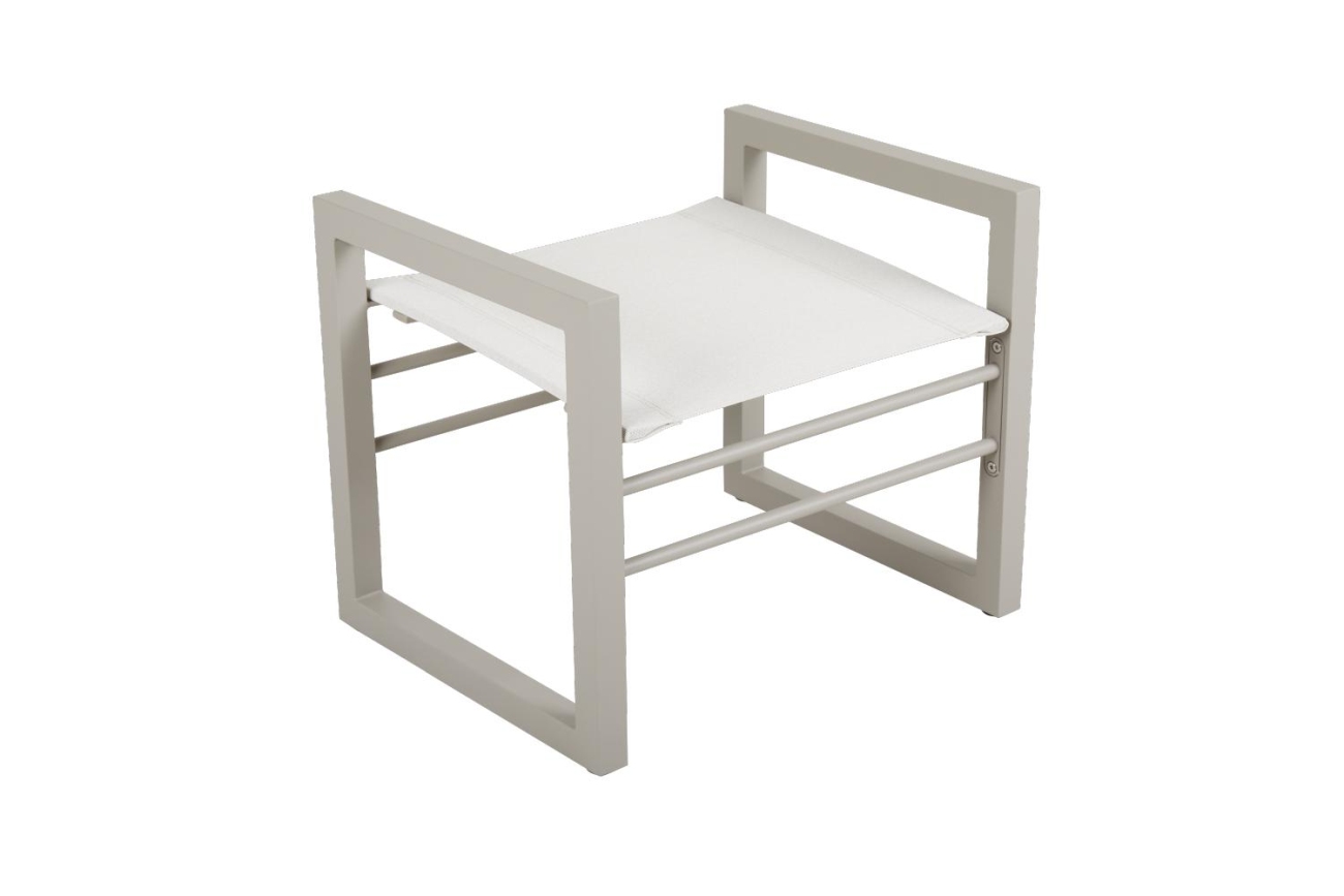 Gartenhocker Vevi aus Aluminium, Beige