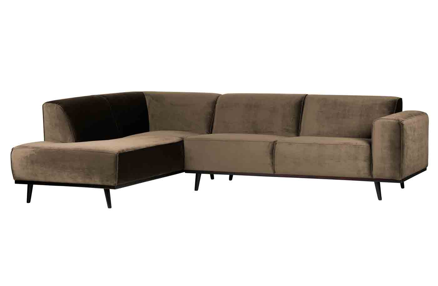 Ecksofa Statement Samt, links Taupe