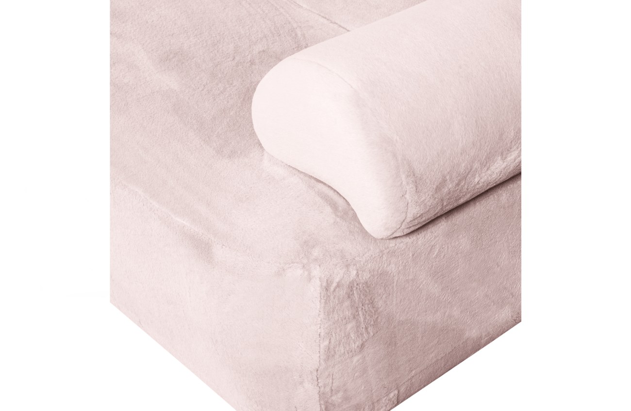 Sofa Jolie aus Pelz-Stoff, Rosa