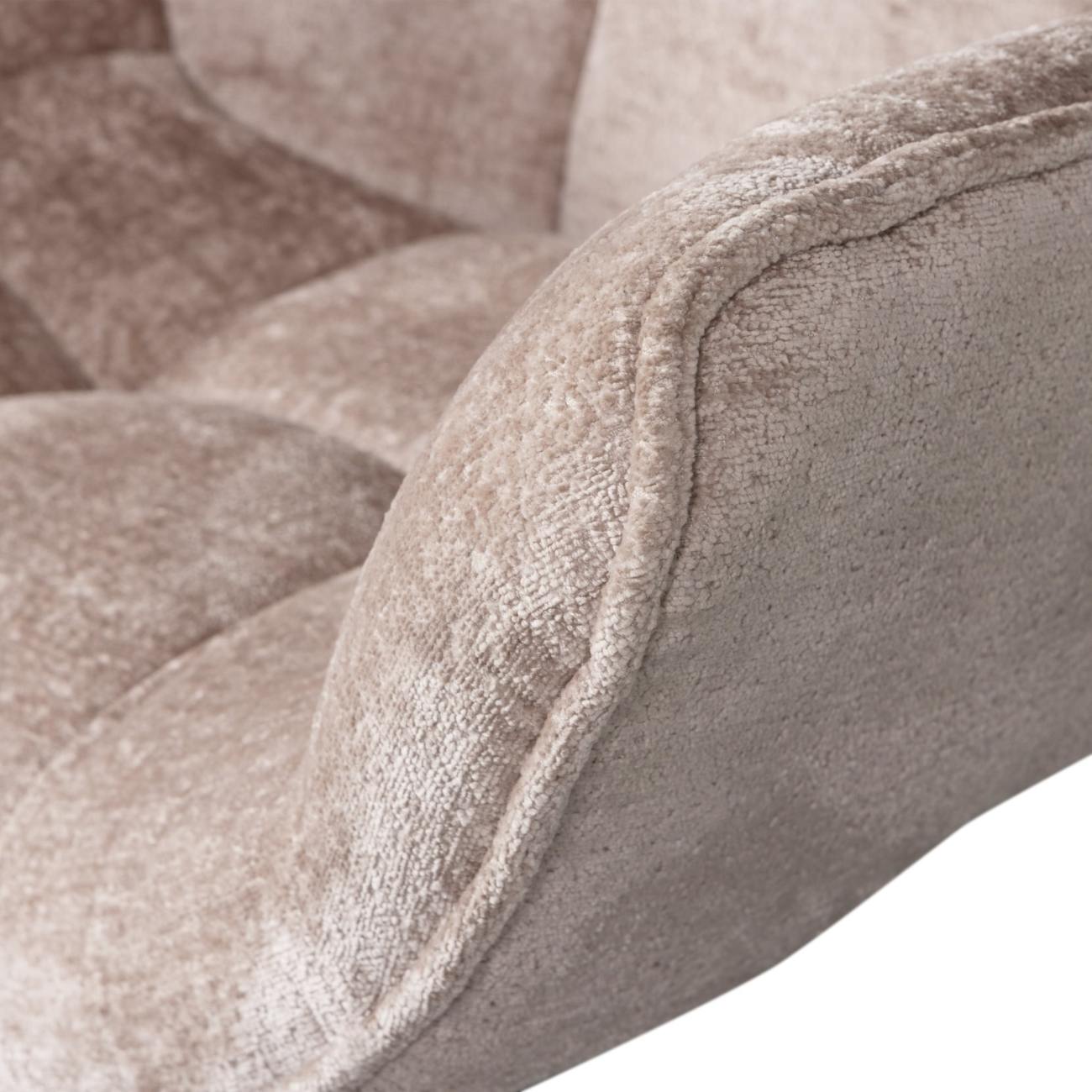 Drehsessel Wibo aus Chenille-Stoff, Taupe