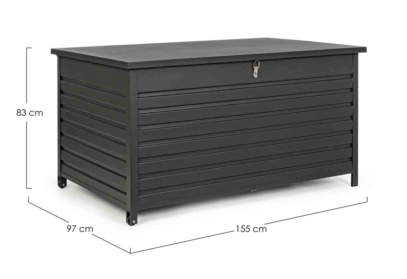 Gartentruhe Atlantic aus Aluminium 155 cm, Anthrazit