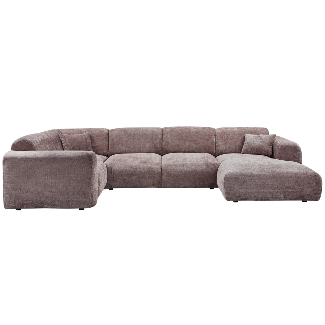 Ecksofa Cloud aus Chenille-Stoff Links, Taupe