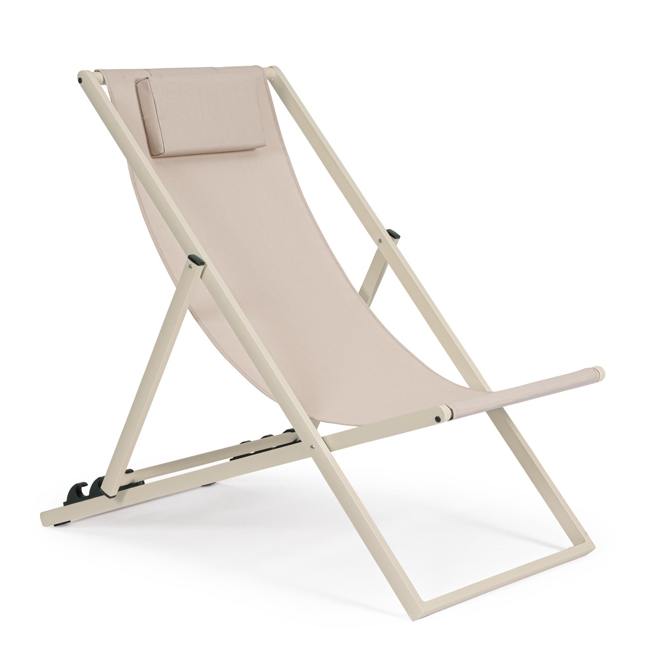 Liegestuhl Taylor Deckchair aus Aluminium und Textilene, Whisper