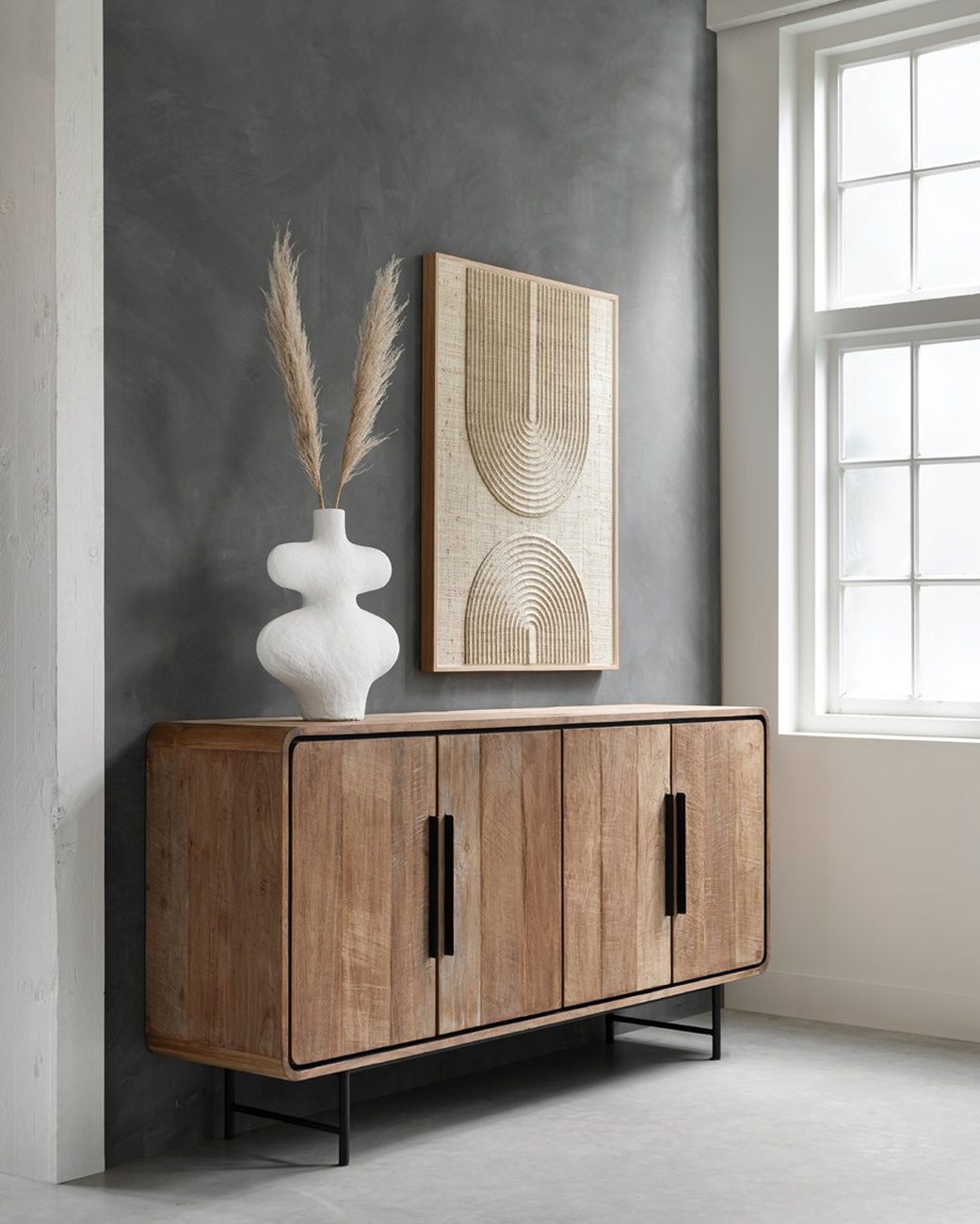 Sideboard Evo aus recyceltem Teakholz, 180 cm