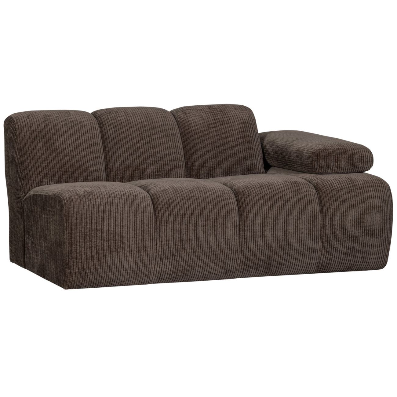 Modulsofa Mojo Flachcord 1,5er Arm-Rechts, Braun