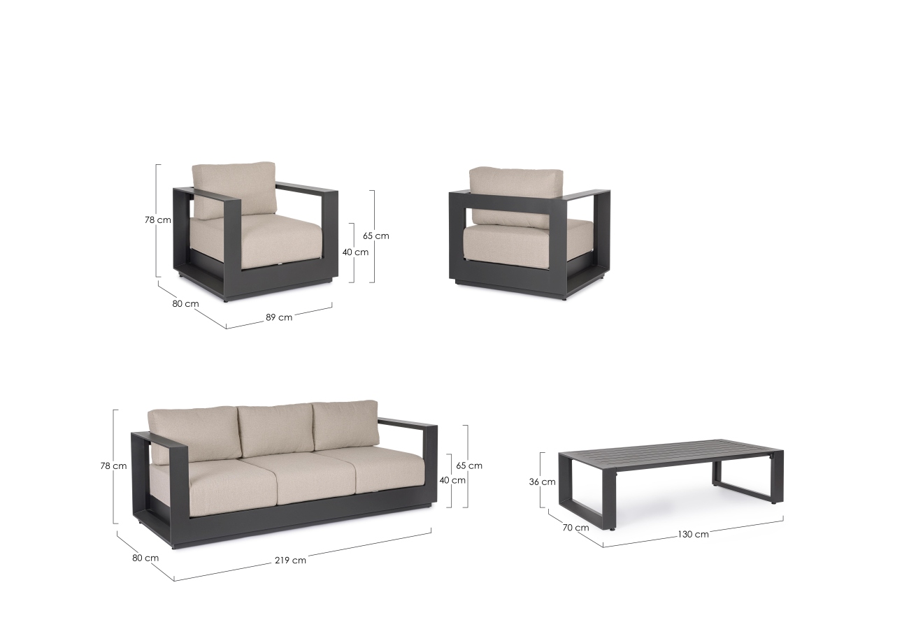 Garten-Set Moses 4er Gruppe, Anthrazit