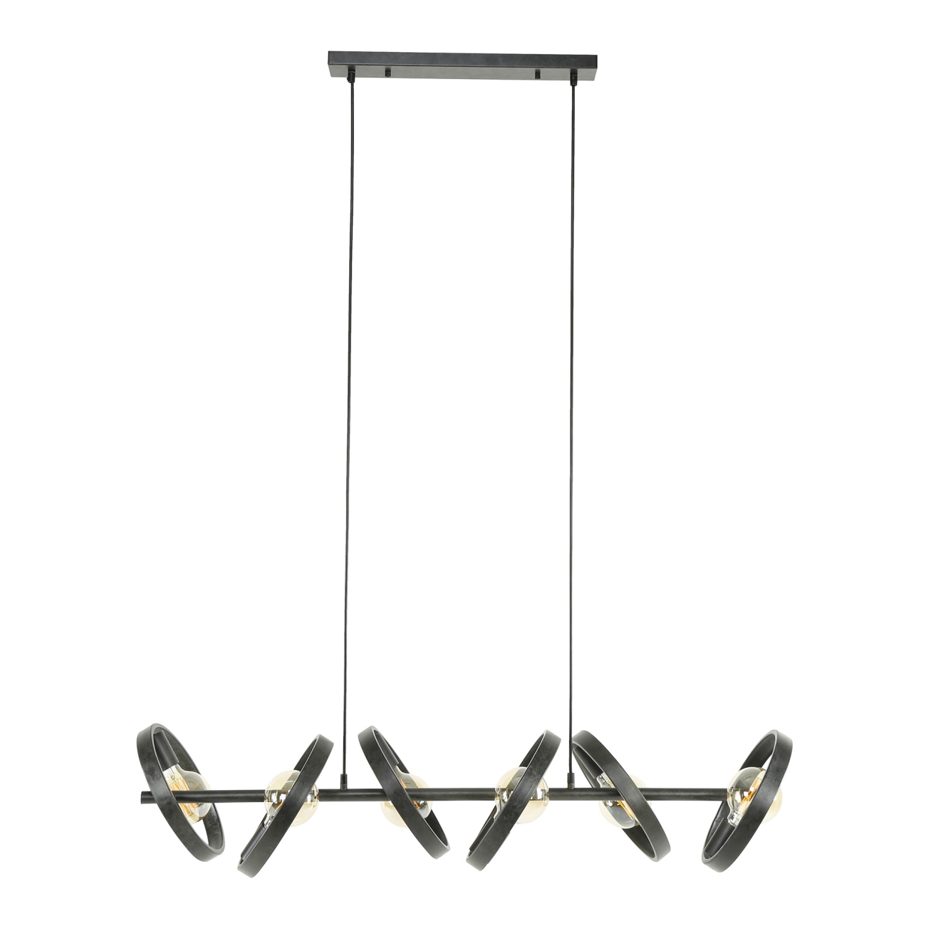 Hängeleuchte Duronda, 6-flammig - Metall Anthrazit, 120 cm, inkl. LED