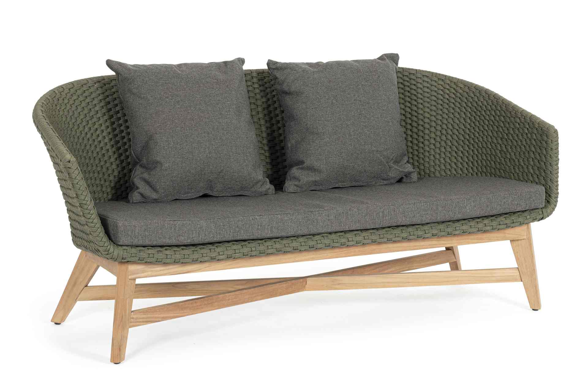 2 Sitzer Sofa Coachella mit Kissen, Grün