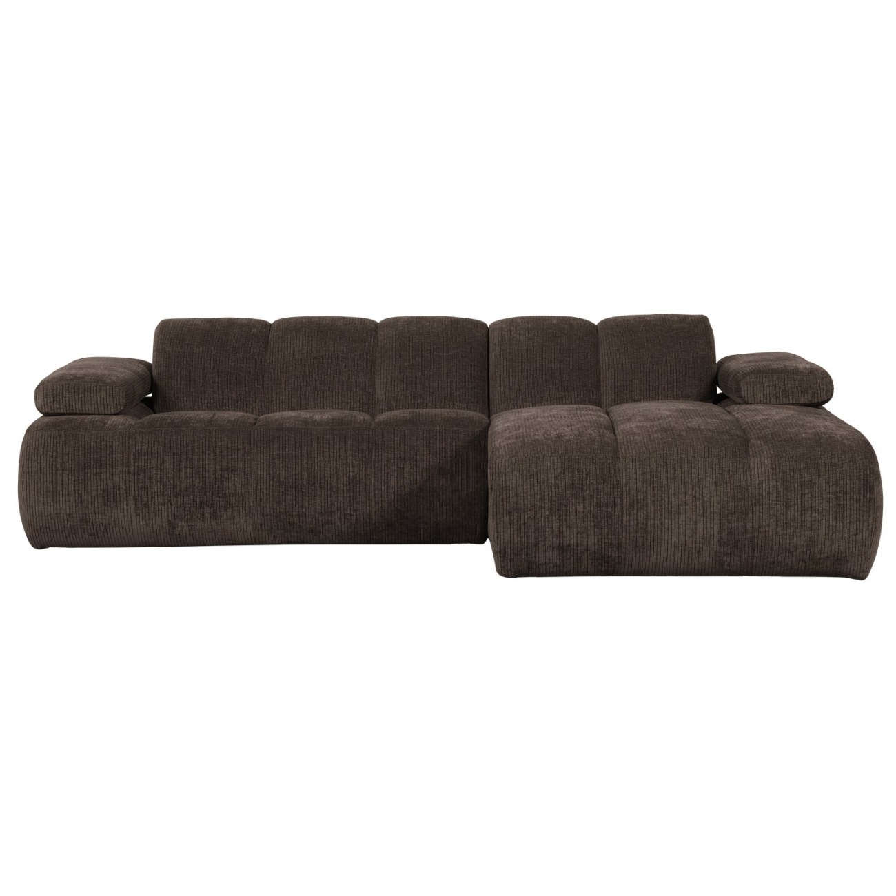 Chaiselongue Mojo aus Flachcord Rechts, Braun