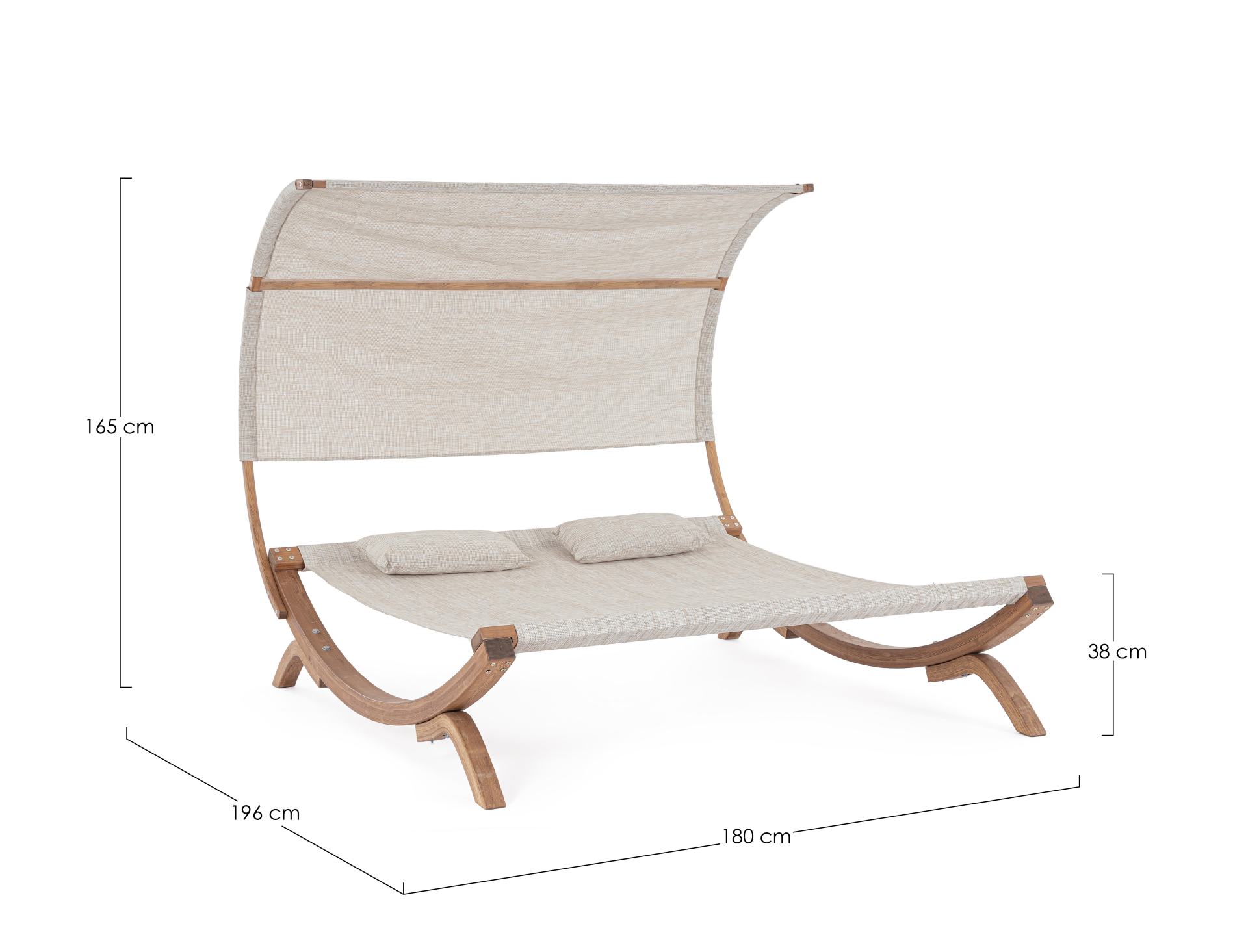 Daybed Noes aus Lärchenholz mit Kissen