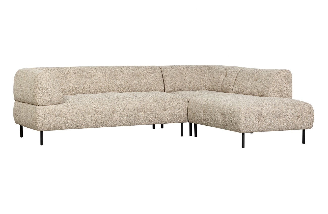Ecksofa Lloyd aus grobmaschigen Stoff Rechts, Beige