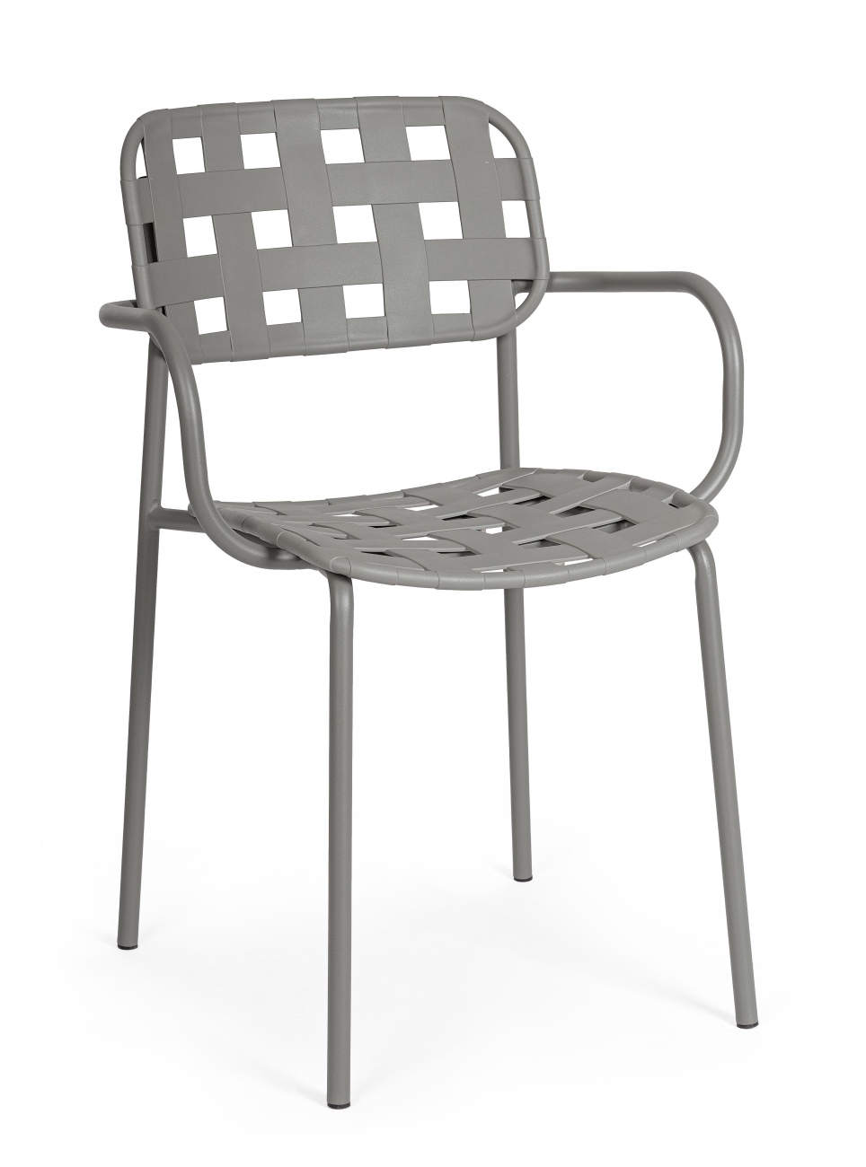 Gartenstuhl Clover mit Armlehne, Grau