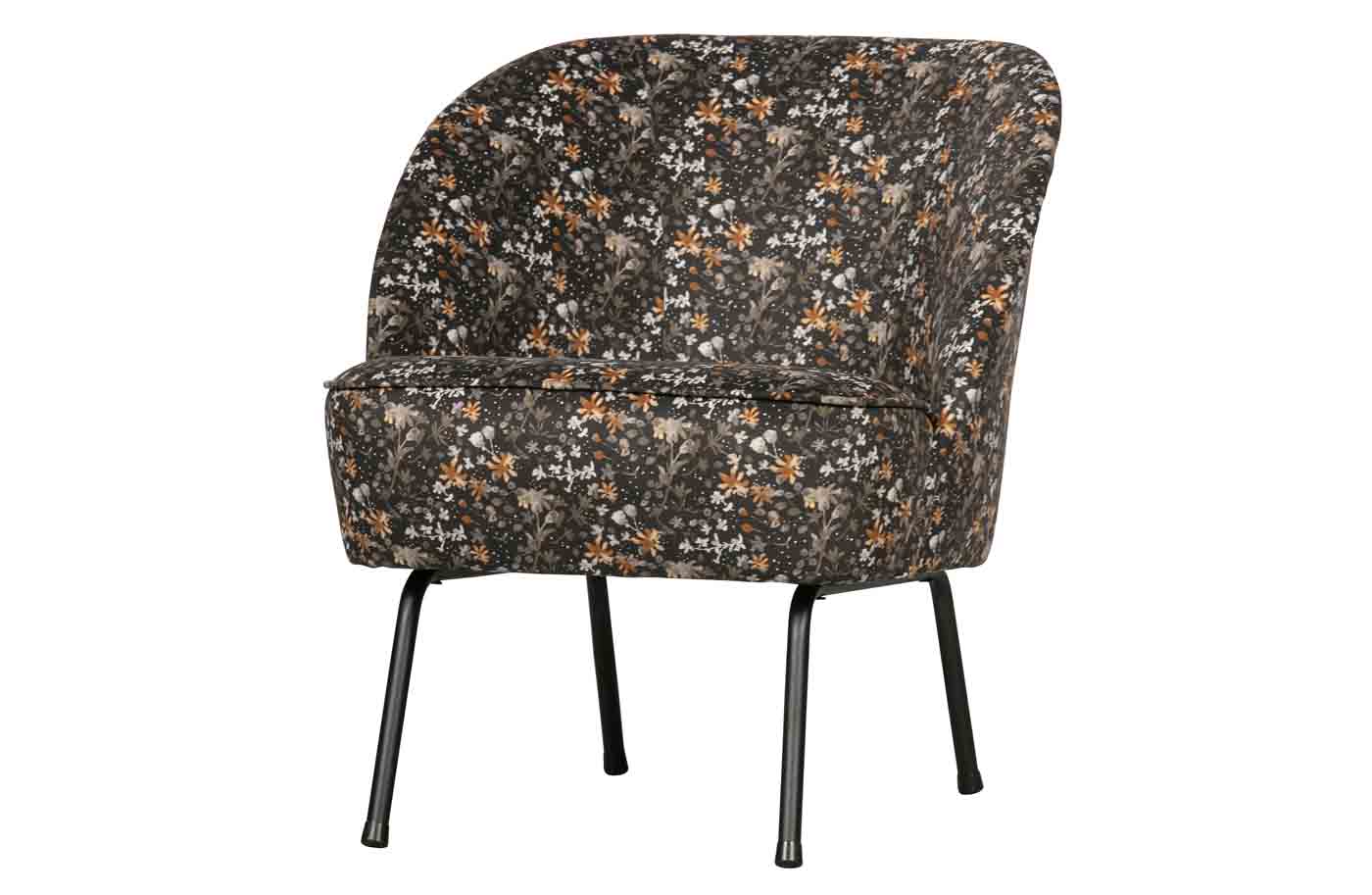 Sessel Vogue Samt, Aquarel Flower Black