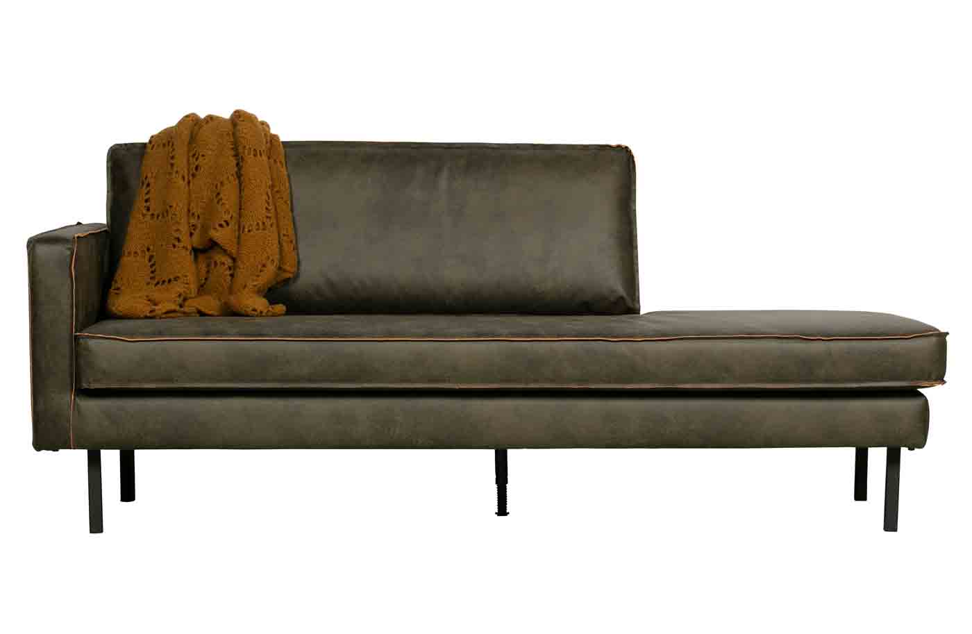 Recamiere Rodeo Daybed Lederoptik, links Army