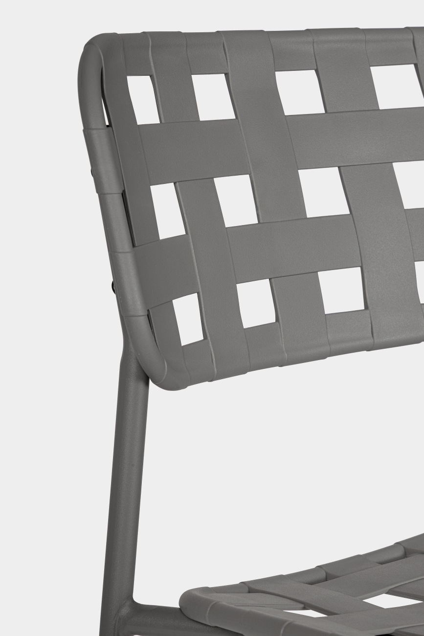 Gartenbarhocker Clover aus Metall, Grau