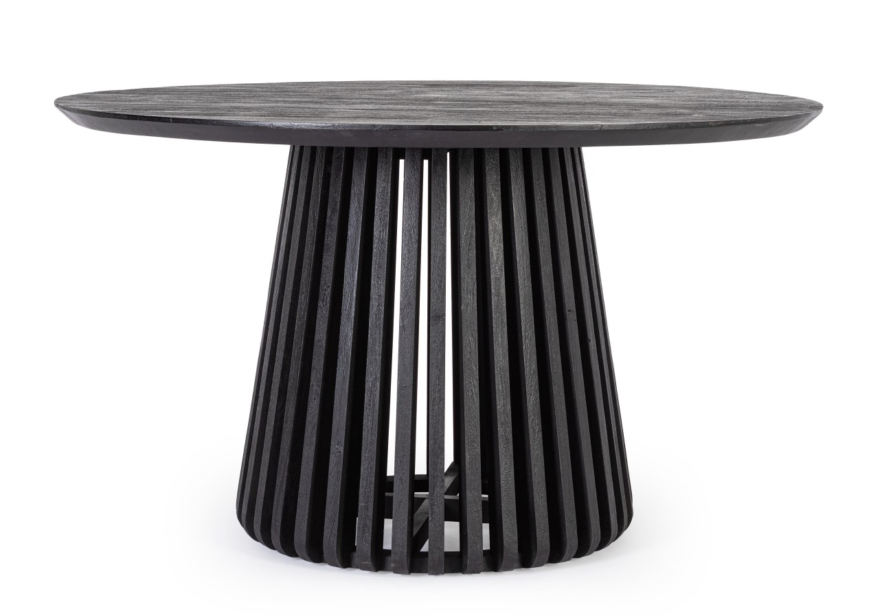 Esstisch Odion aus Mangoholz Ø 130 cm, Schwarz