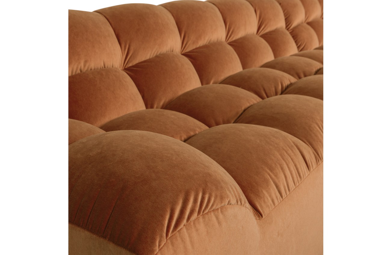 Ecksofa Allure aus Samt Rechts, Terra