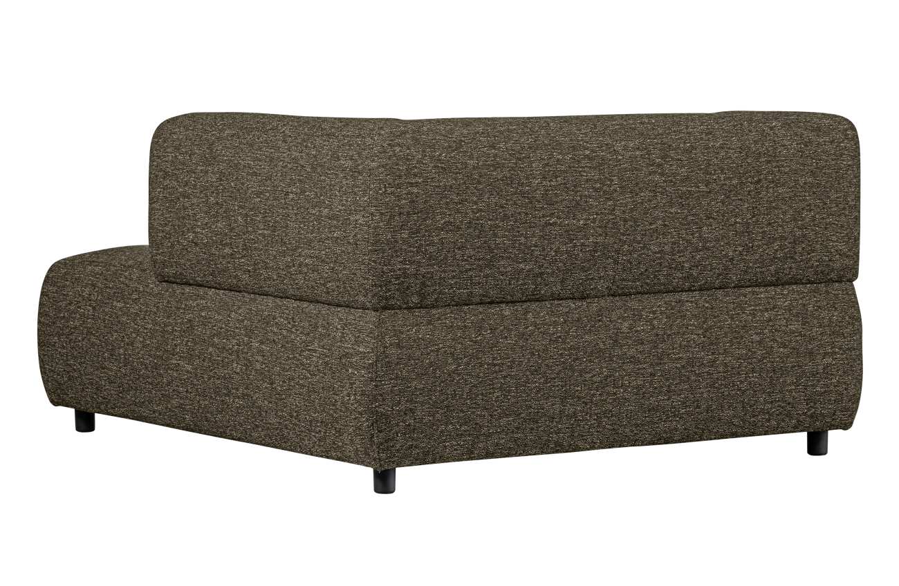 Modulsofa Louis Chaiselongue aus grobmaschigen Stoff Rechts, Grün