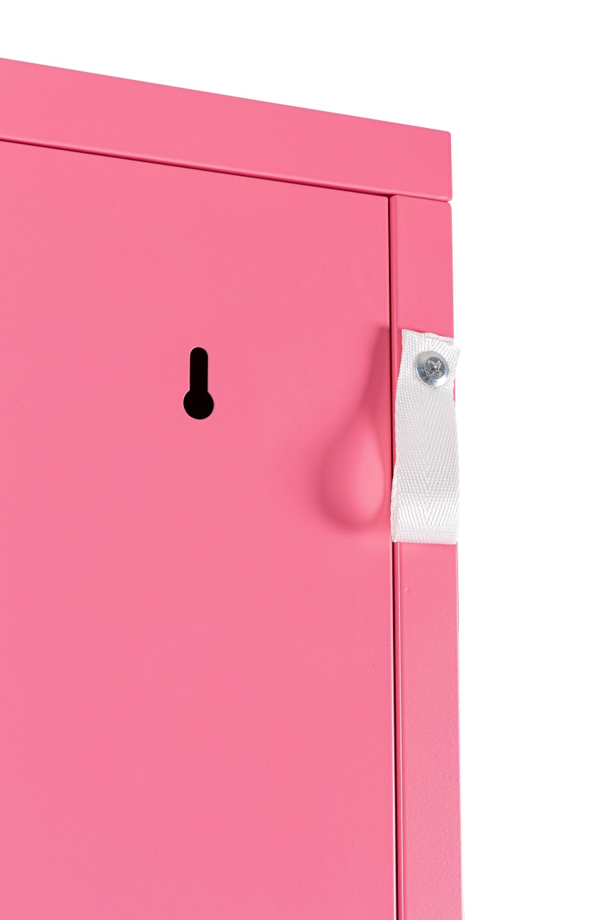 Kleiderschrank Cambridge 1 Tür aus Metall, Rosa