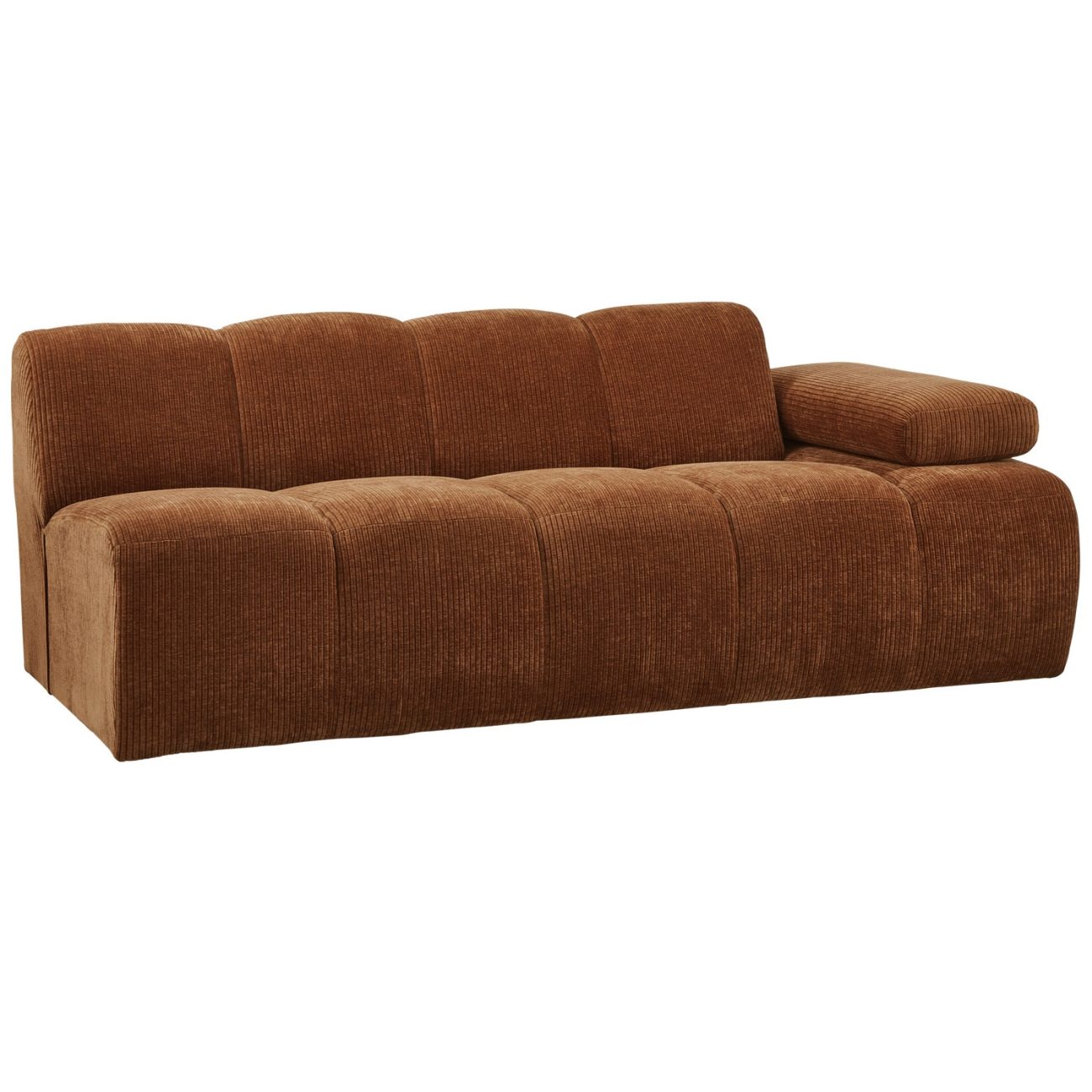 Modulsofa Mojo Flachcord 2er Arm-Rechts, Rostbraun