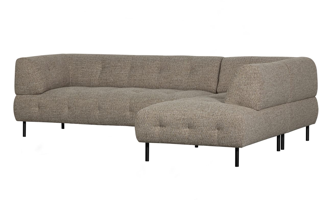 Ecksofa Lloyd aus grobmaschigen Stoff Rechts, Braun