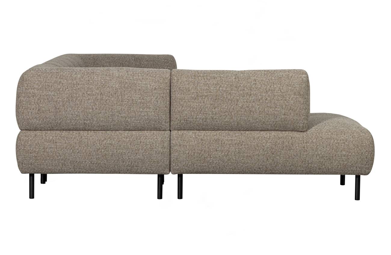 Ecksofa Lloyd aus grobmaschigen Stoff Links, Braun