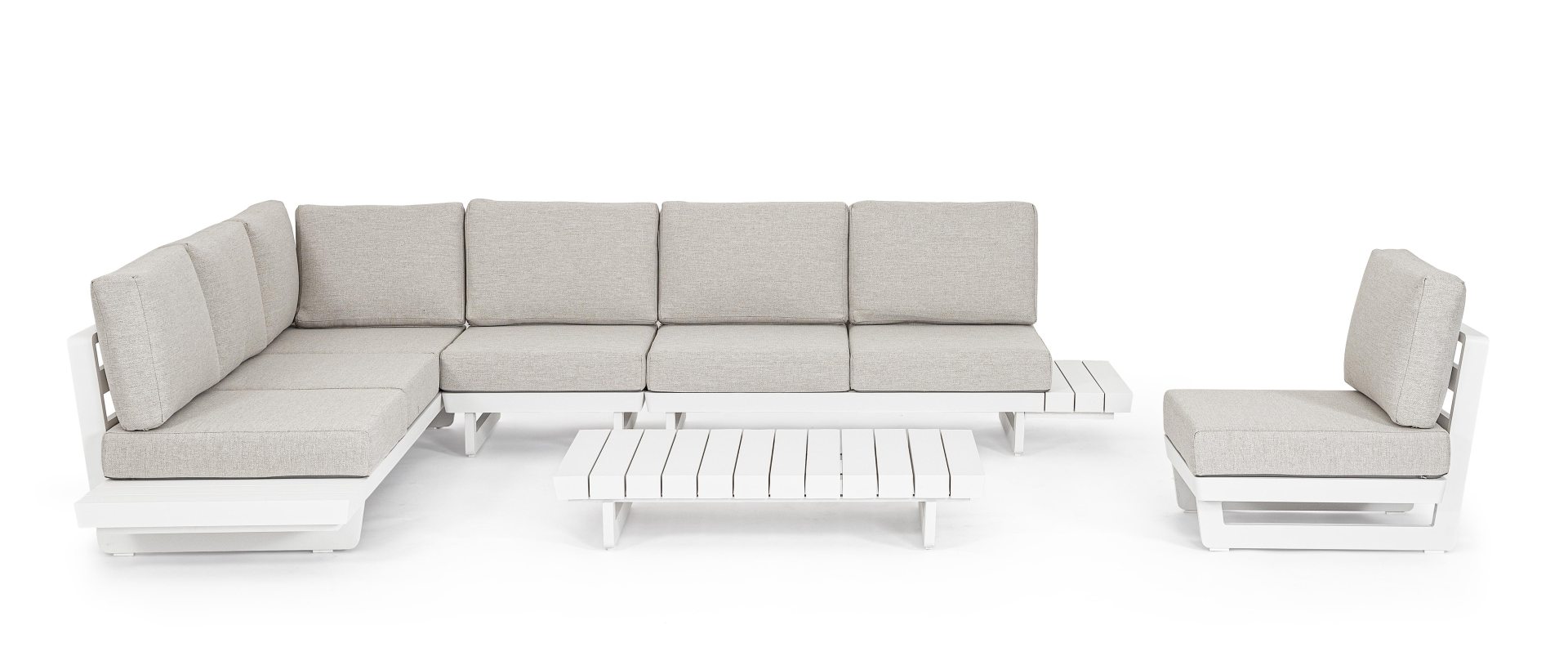 Ecksofa Infinity mit Kissen, Weiß