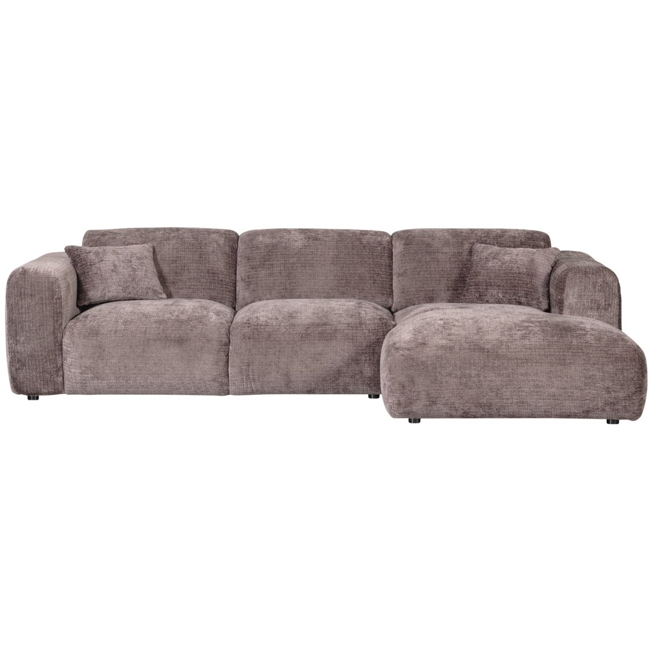 Chaiselongue Cloud aus Chenille-Stoff Rechts, Taupe