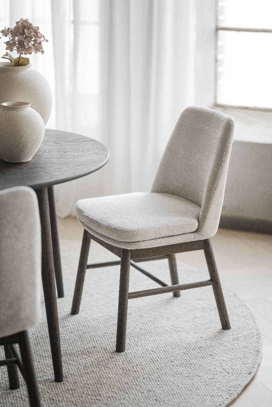 Stuhl Amesbury Beige, Gestell Eiche braun