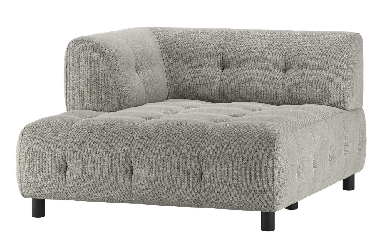 Modulsofa Louis Chaiselongue aus Chenille Links, Grau