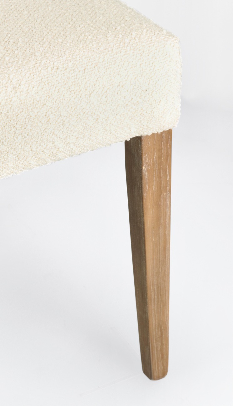 Esszimmerstuhl Beatriz aus Bouclé-Stoff, Creme