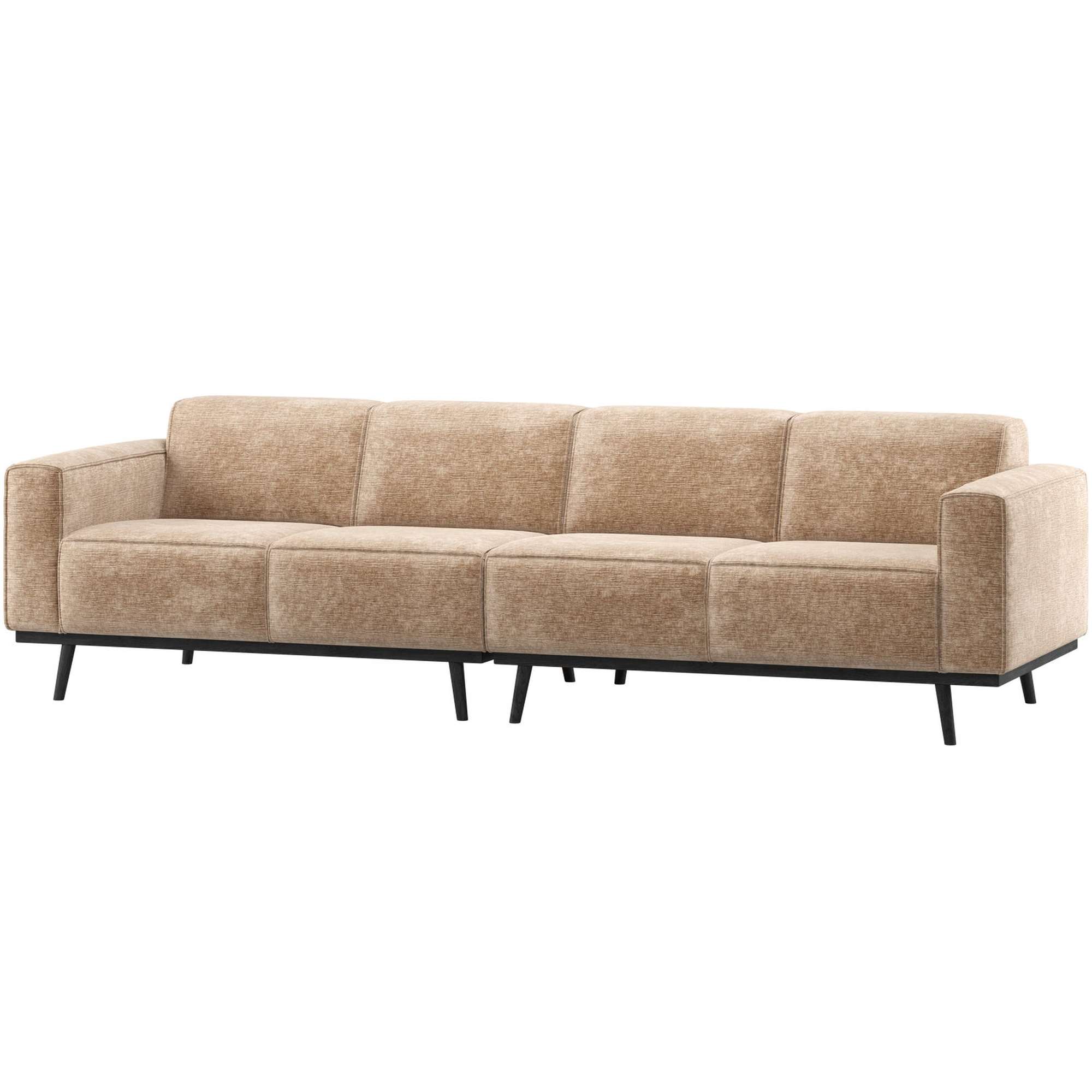 Sofa Statement 4-Sitzer 280 cm - Chenille-Samt, Pfirsich-Rosa