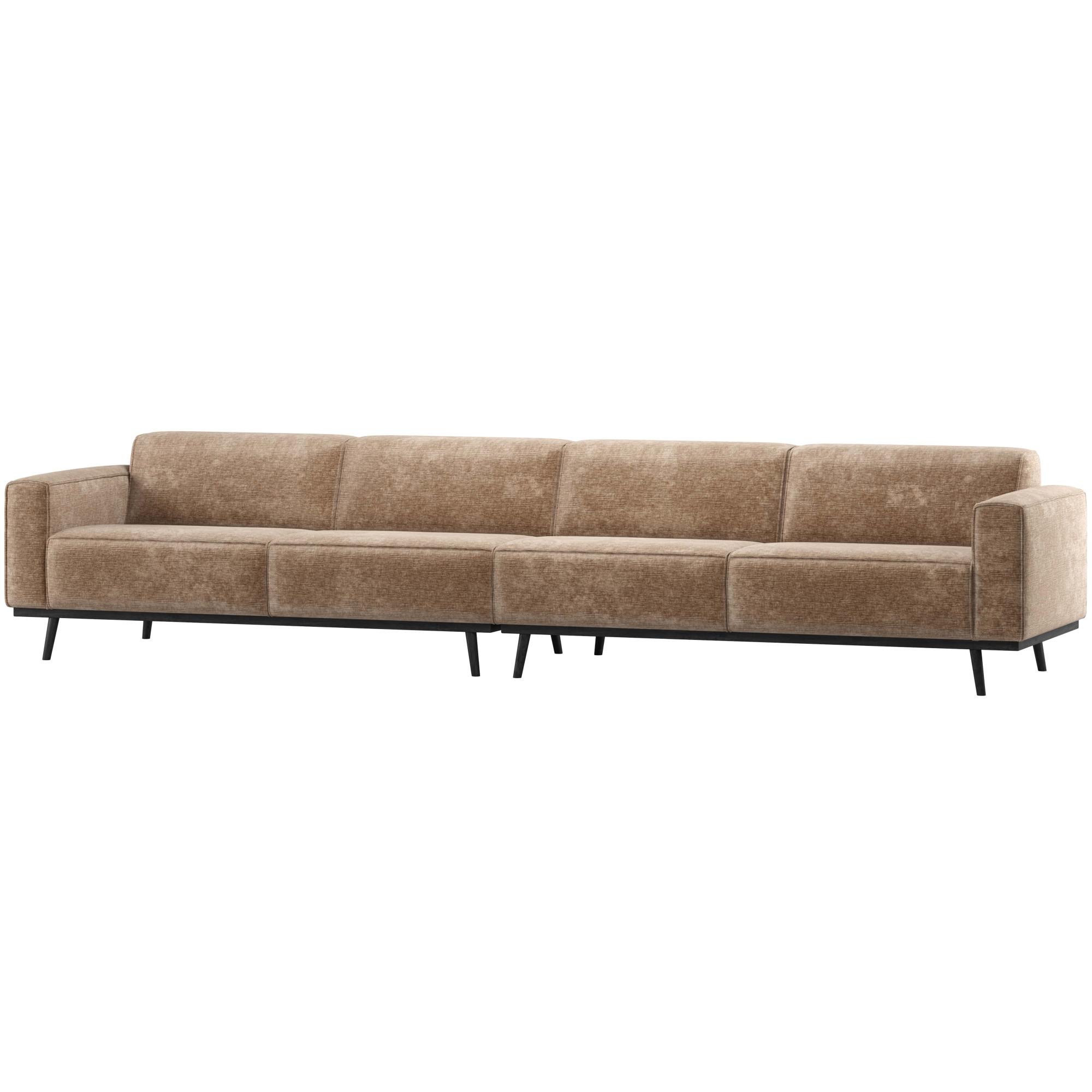 Sofa Statement 6-Sitzer 372 cm - Chenille-Samt, Taupe