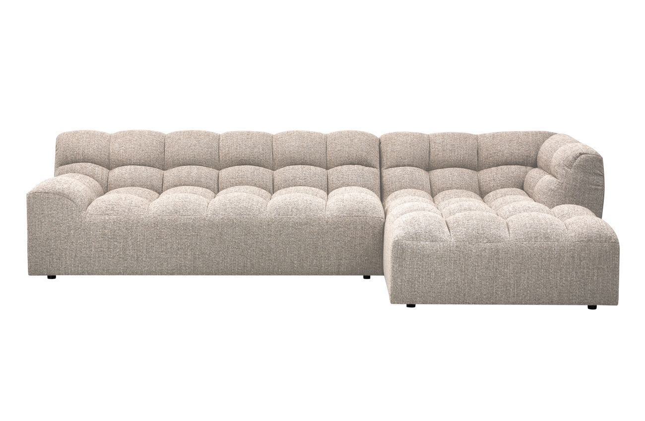 Chaiselongue Allure aus Melange-Stoff Rechts, Natur