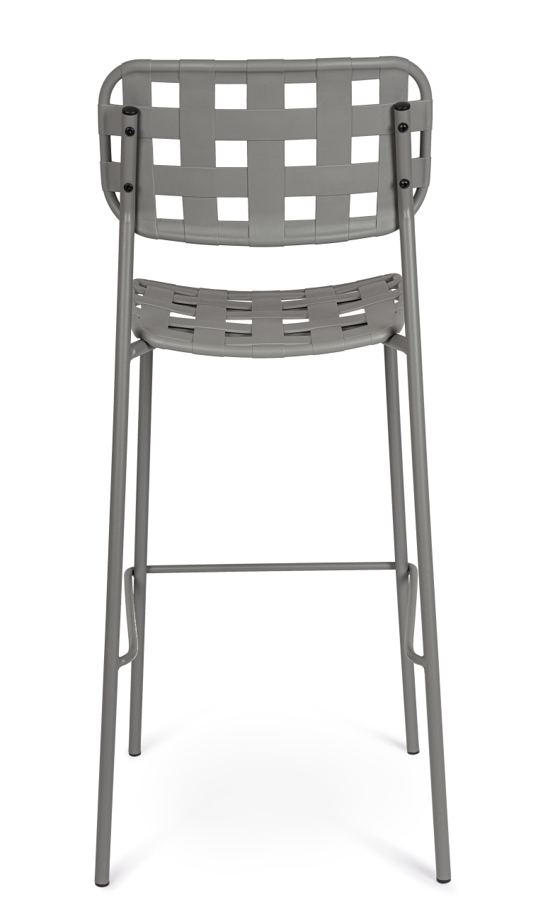 Gartenbarhocker Clover aus Metall, Grau