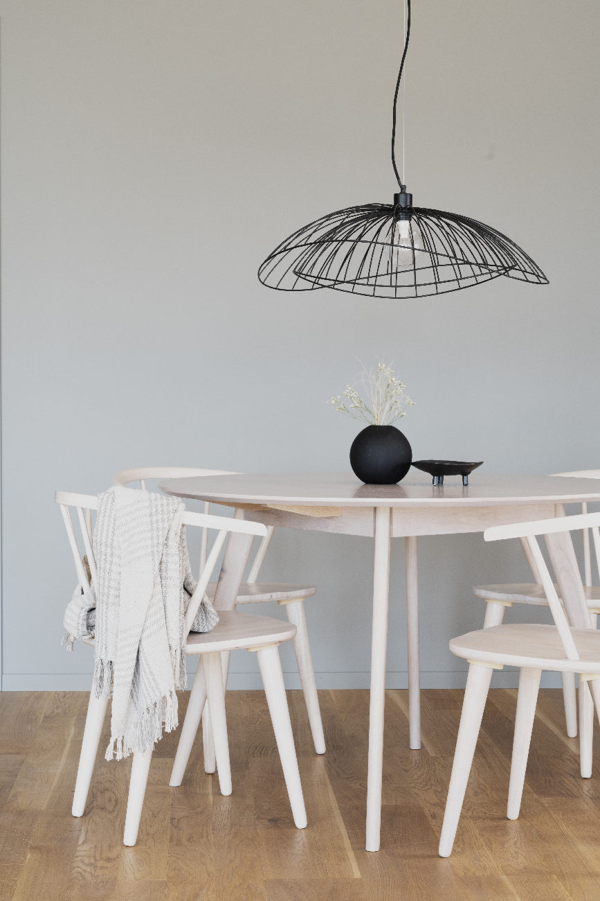 Esstisch Yumi Rund 115cm, MDF Eiche Weiß pigmentiert