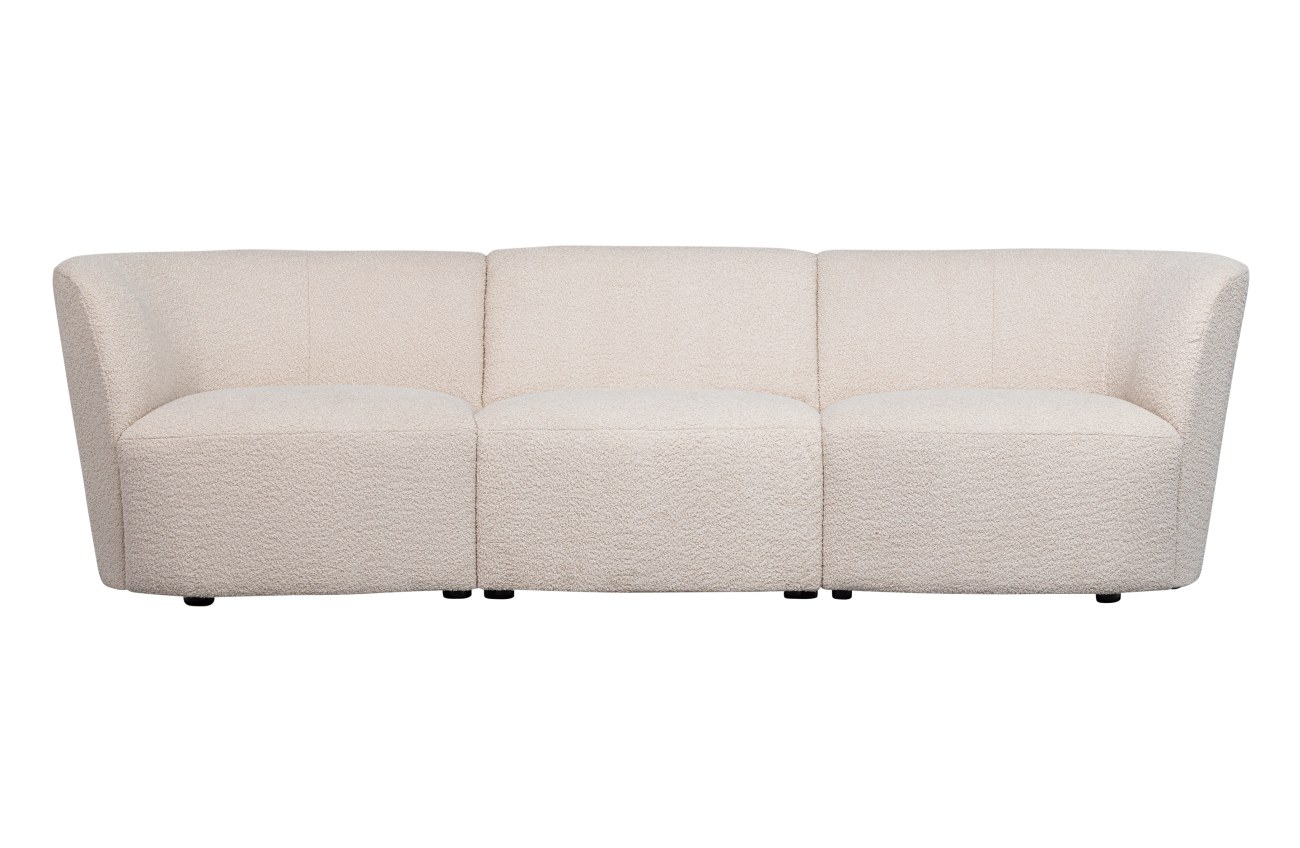 Sofa Coco aus Boucle-Stoff, Creme