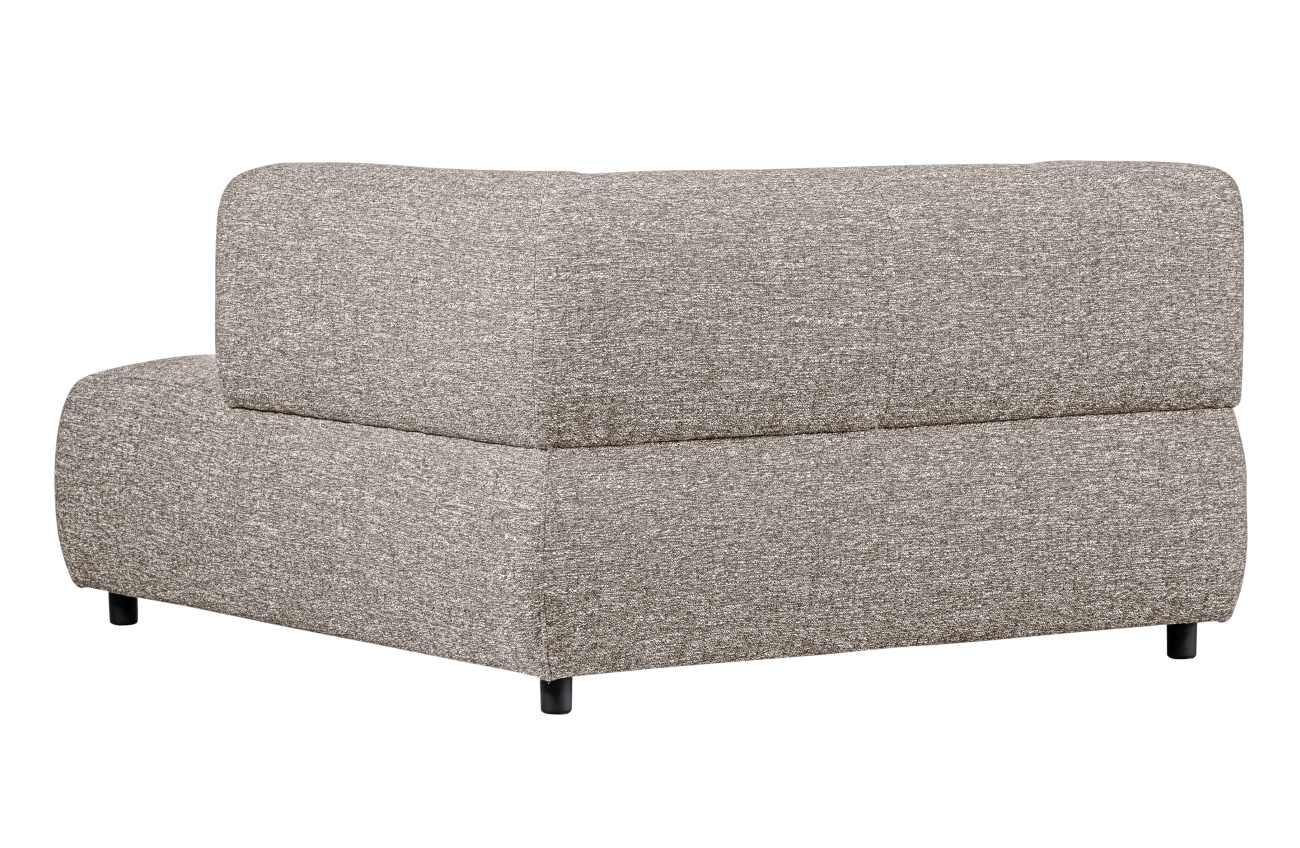 Modulsofa Louis Chaiselongue aus grobmaschigen Stoff Rechts, Hellgrau